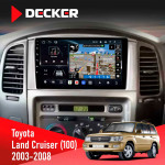 Штатная магнитола Toyota Land Cruiser (100) 2003-2008 Decker D9-011 4x64 DSP 4G 360