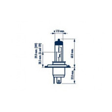 488614000 NARVA Лампа H4 12V 60/55W P43T (+50%) (блістер 1 шт.) RANGE POWER 50+