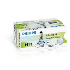 12362LLECOC1 (PHILIPS) H11 LongLife EcoVision 12V 55W PGJ19-2