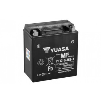 Мото аккумулятор Yuasa 12V 14,7Ah  MF VRLA Battery  YTX16-BS-1(сухозаряжений)