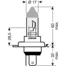 64193ULT-FS OSRAM  Лампа H4 12V 60/55W P43T ULTRA LIFE