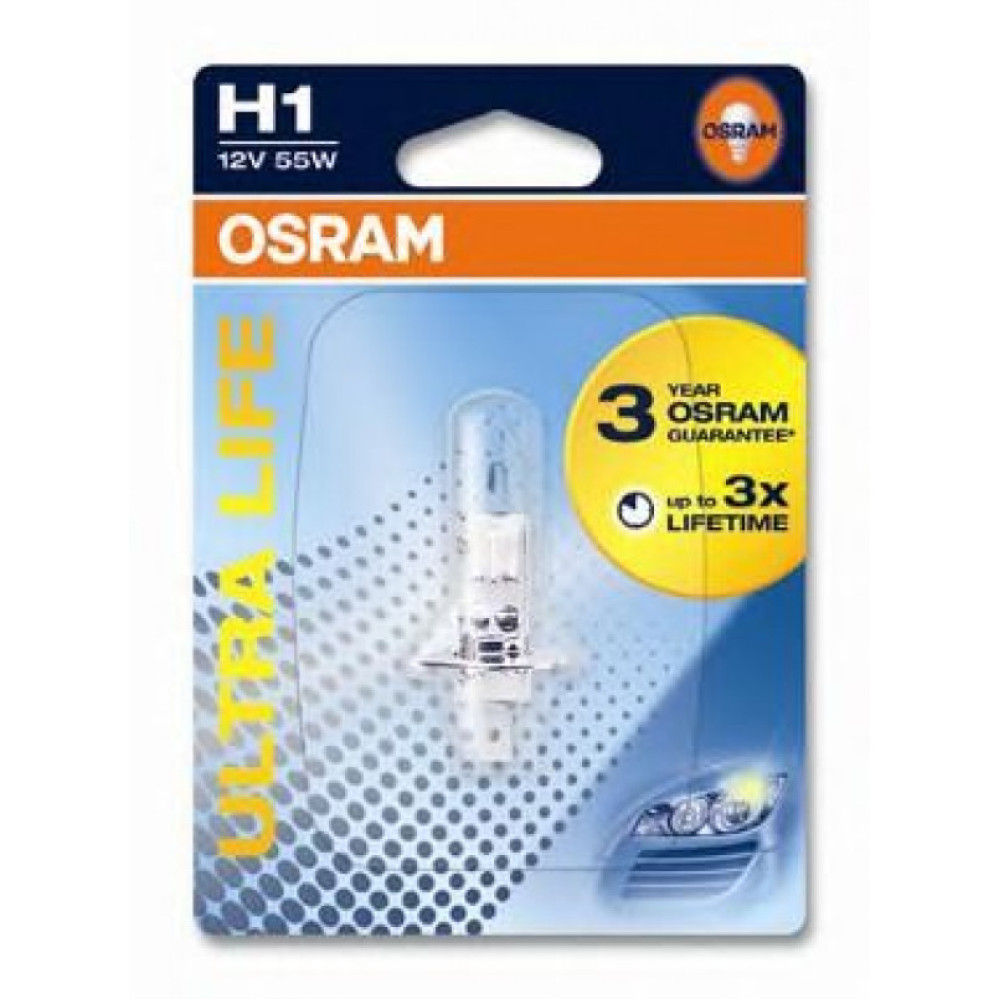 64150ULT-BLI OSRAM Лампа H1 12V 55W 12VP14,5S ULTRA LIFE