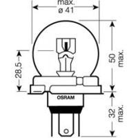64198SB OSRAM Лампа R2 12V 60W/55W P45t SUPER BRIGHT PREMIUM