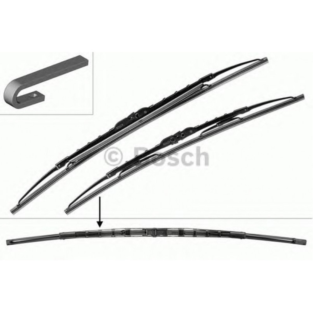 Комплект щеток стеклоочистителя Bosch 600/530 Twin Spoiler S 801S 801 S 3397001802
