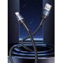 Кабель Usams US-SJ534 U76 Lightning Aluminum Alloy Data Cable With Colorful Light 1.2m Black