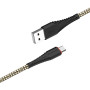 Кабель BOROFONE BX25 Powerful USB to Micro 2.4A,1m, nylon, TPE connectors, Black