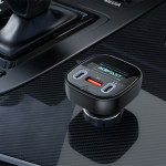 Автомобильное зарядное устройство ACEFAST B5 101W (2C+A) metal car charger with OLED smart display