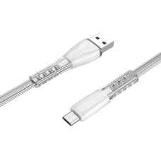 Кабель BOROFONE BU31 USB to Micro 2.4A, 1m, PVC, PVC connectors, Silver