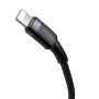 Кабель Baseus Cafule Cable Type-C to iP PD 18W 1m Gray+Black