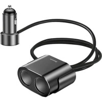 Автомобильное зарядное устройство Baseus High Efficiency One to Two Cigarette Lighter Black