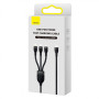 Кабель Baseus Flash Series Ⅱ One-for-three Fast Charging Cable Type-C to M+L+C 100W 1.5m Black