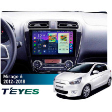 Штатная магнитола Teyes CC4 Pro 2k 8+128 Gb Mitsubishi Mirage 6 2012-2018 9"