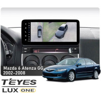 Штатная магнитола Teyes LUX ONE 6+128 Gb 360° Mazda 6 / Atenza GG (YJ) 2002-2008 12.3"