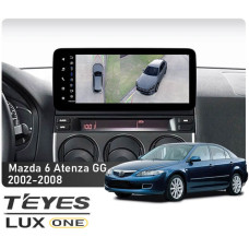 Штатная магнитола Teyes LUX ONE 6+128 Gb 360° Mazda 6 / Atenza GG (YJ) 2002-2008 12.3"