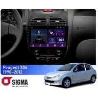 Штатная магнитола Sigma E9232 2+32 Gb Peugeot 206 1998-2012 9"