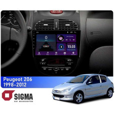 Штатная магнитола Sigma E9232 2+32 Gb Peugeot 206 1998-2012 9"