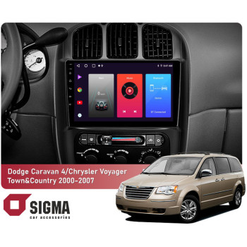 Штатная магнитола Sigma F10216 2+32 Gb Dodge Caravan 4, Chrysler Voyager RG RS, Town&Country RS 2000-2007 (A) 10"