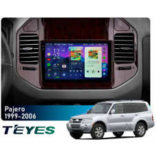 Штатная магнитола Teyes CC4 Pro 2k 8+128 Gb Mitsubishi Pajero 3 V70 V60 1999-2006 (brown) 9"