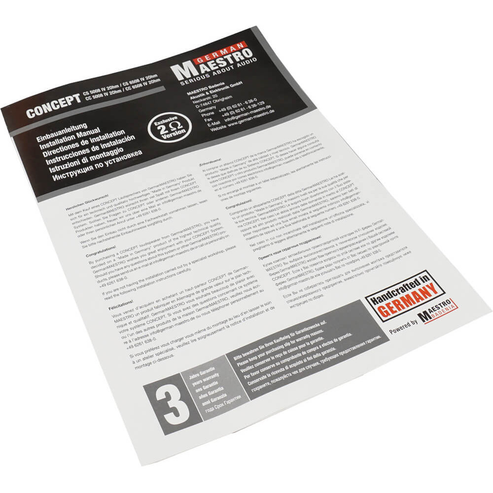 Автоакустика German Maestro CC 6508 IV 2Ohms (Installer Version)