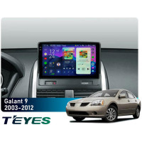 Штатная магнитола Teyes CC4 Pro 2k 8+128 Gb Mitsubishi Galant 9 2003-2012 9"