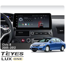 Штатна магнітола Teyes LUX ONE 6+128 Gb Honda Civic 8 FK FN FD 2005-2012 12.3"