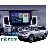 Штатная магнитола Teyes CC4 Pro 2k 8+128 Gb Mitsubishi Pajero Sport 2 L200 Triton 2008-2016 9"