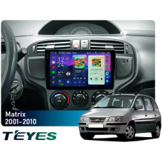 Штатная магнитола Teyes CC4 Pro 2k 8+128 Gb Hyundai Matrix 2001-2010 9"