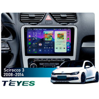 Штатная магнитола Teyes CC4 Pro 2k 12+256 Gb Volkswagen Scirocco 3 Mk3 2008-2014 (F5) 9"
