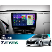Штатная магнитола Teyes CC4 Pro 2k 8+128 Gb Peugeot 207 2006-2015 9"