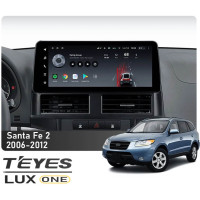 Штатная магнитола Teyes LUX ONE 6+128 Gb Hyundai Santa Fe 2 2006-2012 12.3"