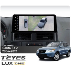 Штатная магнитола Teyes LUX ONE 6+128 Gb 360° Hyundai Santa Fe 2 2006-2012 12.3"