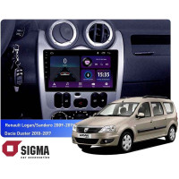 Штатная магнитола Sigma E9232 2+32 Gb Renault Logan 1, Sandero, Dacia, Duster 2009-2017 9"