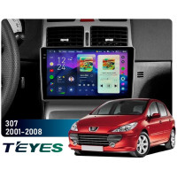 Штатная магнитола Teyes CC4 Pro 2k 8+128 Gb Peugeot 307 1 2001-2008 9"