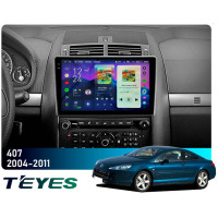 Штатная магнитола Teyes CC4 Pro 2k 8+128 Gb Peugeot 407 1 2004-2011 (F1) 9"