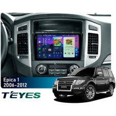 Штатная магнитола Teyes CC4 Pro 2k 8+128 Gb Mitsubishi Pajero 4 V80 V90 2006-2024 9"