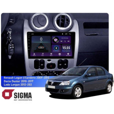 Штатная магнитола Sigma E9232 2+32 Gb Renault Logan 1 2010-2016 (CAN BUS) 9"