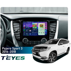 Штатная магнитола Teyes CC4 Pro 2k 8+128 Gb Mitsubishi Pajero Sport 3 2016-2018 9"