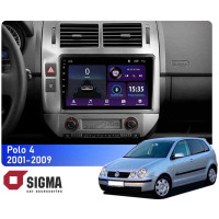 Штатная магнитола Sigma E9232 2+32 Gb Volkswagen Polo 4 Mk4 2001-2009 (F2) 9"