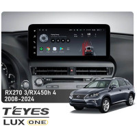 Штатная магнитола Teyes LUX ONE 6+128 Gb Lexus RX270 3 RX450h 3 AL10 2008-2015 / RX450h 4 AL20 2015-2024 (A1) 12.3"