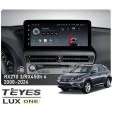Штатна магнітола Teyes LUX ONE 6+128 Gb Lexus RX270 3 RX450h 3 AL10 2008-2015 / RX450h 4 AL20 2015-2024 (A1) 12.3"