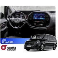 Штатная магнитола Sigma S10432 4+32 Gb Mercedes-Benz Vito 2014-2021 Black A-Mod 10"