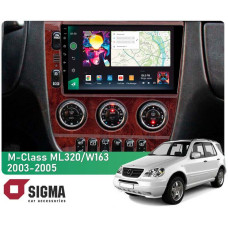 Штатна магнітола Sigma PRO 9464 4+64 Gb Mercedes-Benz M-Class ML320 W163 2003-2005 LHD Wooden 9"