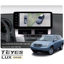 Штатная магнитола Teyes LUX ONE 6+128 Gb 360° Lexus RX300 RX330 RX350 RX400H 2 2003-2009 / Toyota Harrier XU30 2 2003-2013 (А) 12.3"