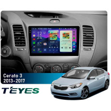 Штатная магнитола Teyes CC4 2k 6+64 Gb Kia Cerato 3 YD 2013-2017 (F1) (C) 9"