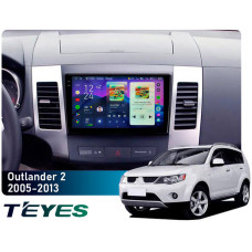 Штатная магнитола Teyes CC4 Pro 2k 8+128 Gb Mitsubishi Outlander 2 CW0W 2005-2013 / Citroen C-Crosser 1 2007-2013 / Peugeot 4007 2007-2012 (B) 9"
