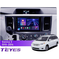 Штатная магнитола Teyes CC3 6+128 Gb 360° Toyota Sienna 3 XL30 2010-2014 9"