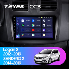 Teyes CC3 Renault Logan 2 2012-2019 Sandero 2 2014-2019 9" Штатная магнитола