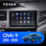 Teyes X1 2+32Gb Wi-Fi Honda Civic 9 FB FK FD 2011-2015 9" Штатна магнітола