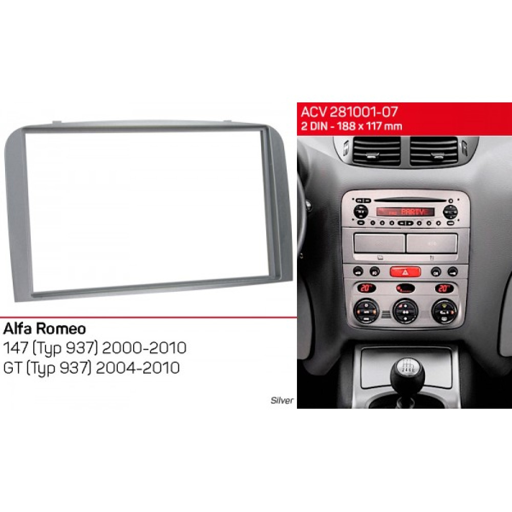 Переходная рамка ACV Alfa Romeo 147, GT (281001-07)