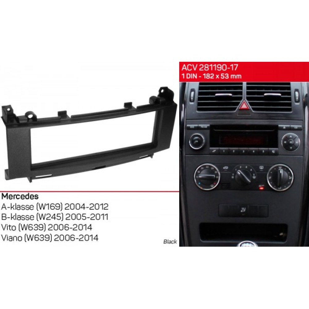 Переходная рамка ACV Mercedes Vito, Viano, W639, W169, W245 (281190-17)